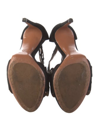 Alaïa Suede Lasercut Accents Sandals