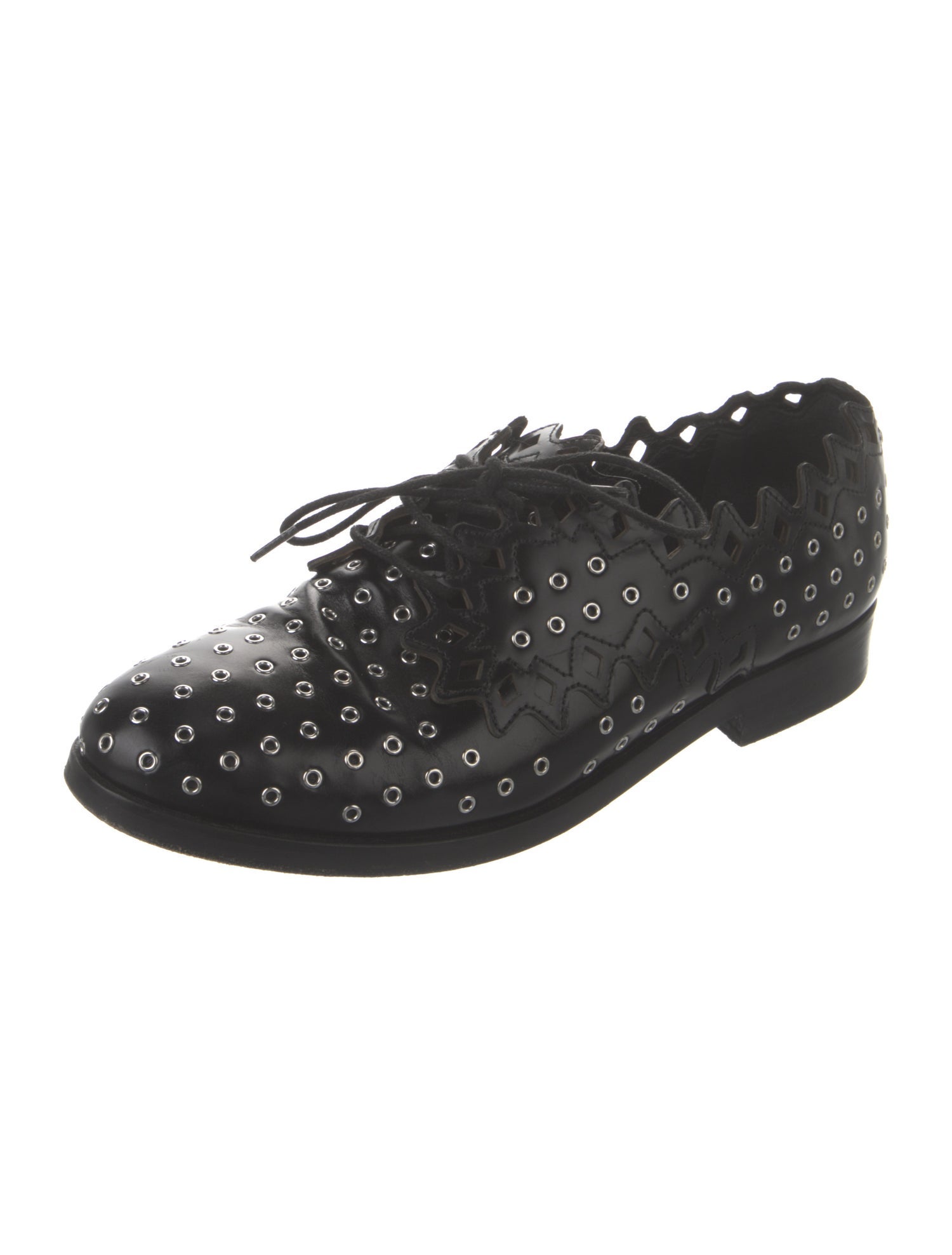 Alaïa Leather Lasercut Accents Oxfords