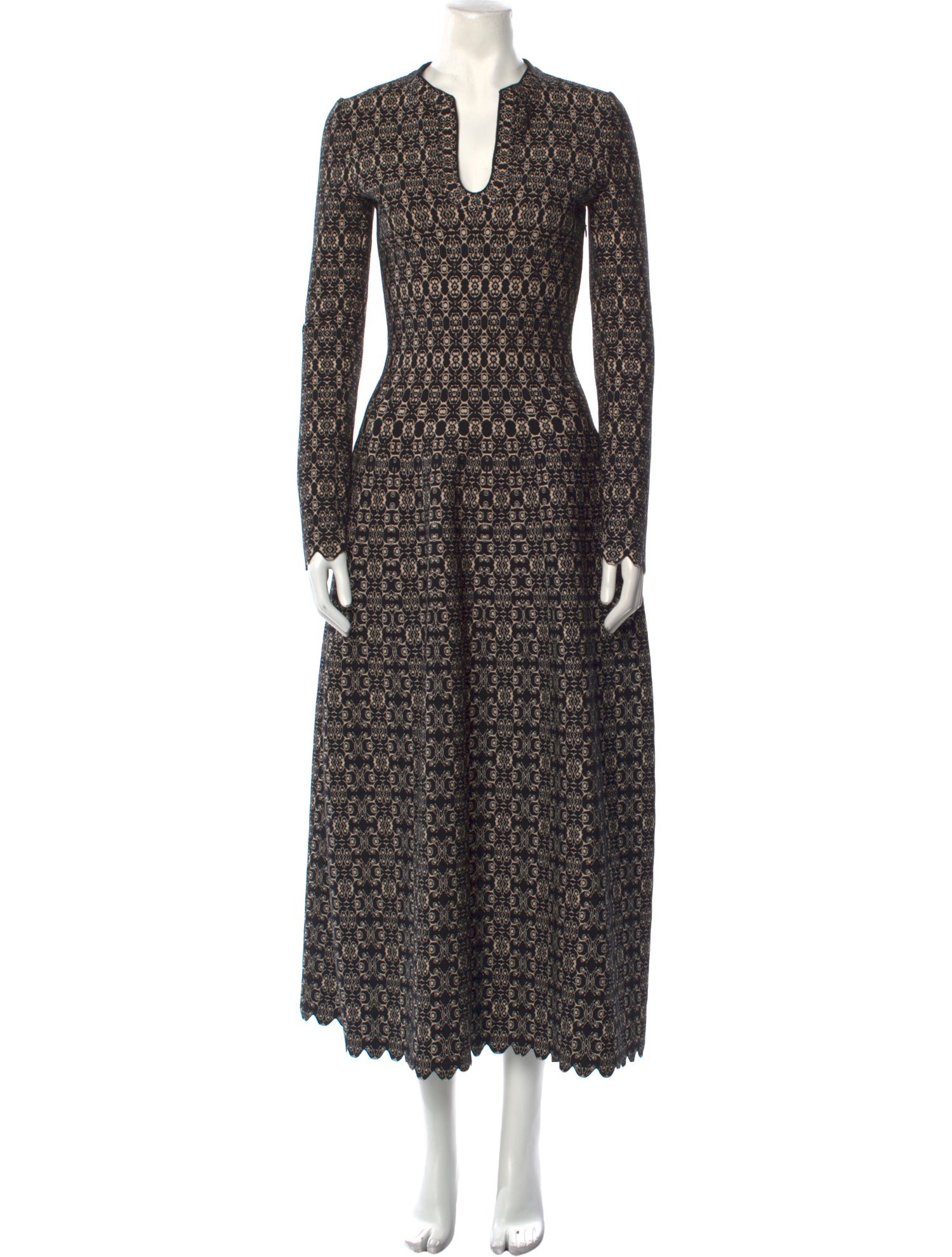 Alaïa Lace Pattern Long Dress