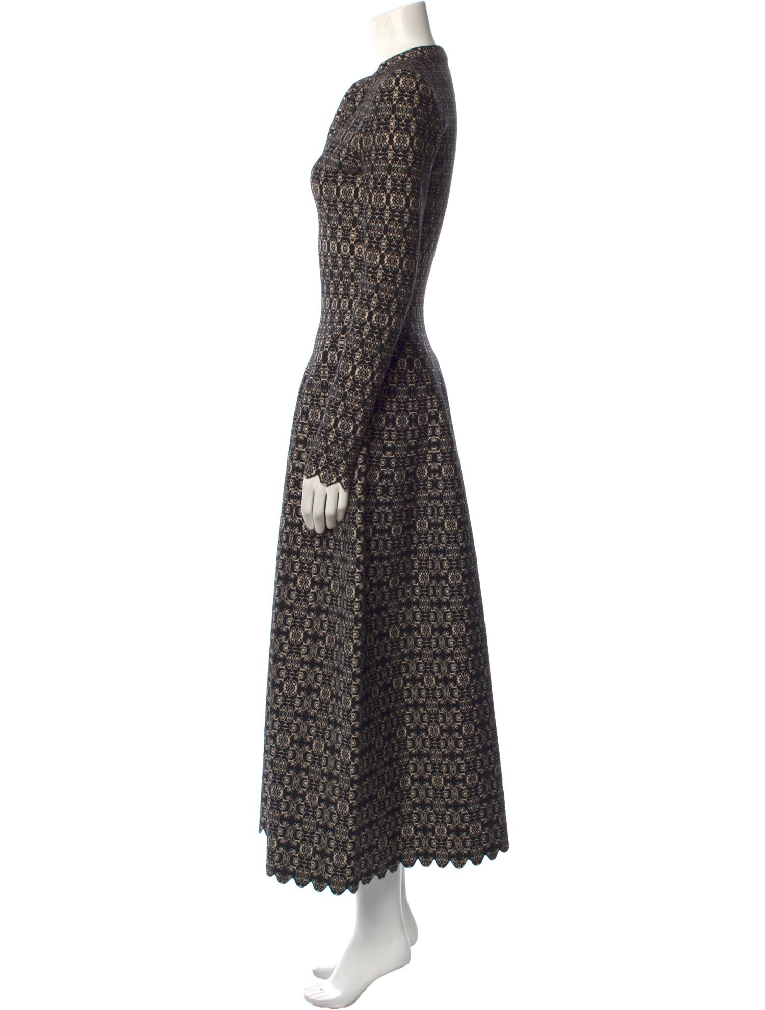 Alaïa Lace Pattern Long Dress