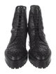 Alaïa Leather Lasercut Accents Combat Boots