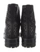 Alaïa Leather Lasercut Accents Combat Boots