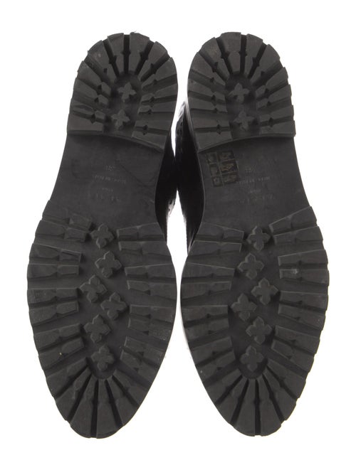 Alaïa Leather Lasercut Accents Combat Boots