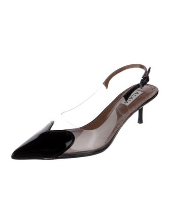 Alaïa Patent Leather Leather Trim Embellishment Slingback Pumps