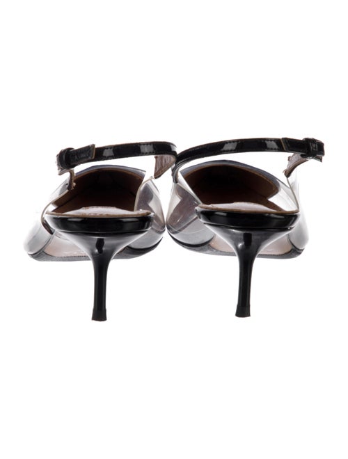 Alaïa Patent Leather Leather Trim Embellishment Slingback Pumps
