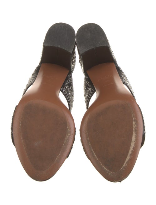Alaïa Leather Printed Slides