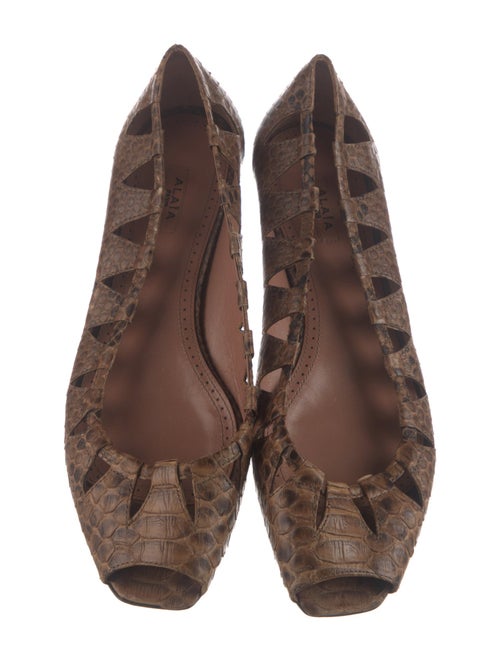 Alaïa Snakeskin Animal Print Ballet Flats