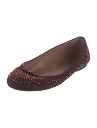 Alaïa Leather Bow Accents Ballet Flats