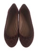 Alaïa Leather Bow Accents Ballet Flats