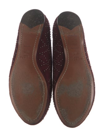 Alaïa Leather Bow Accents Ballet Flats