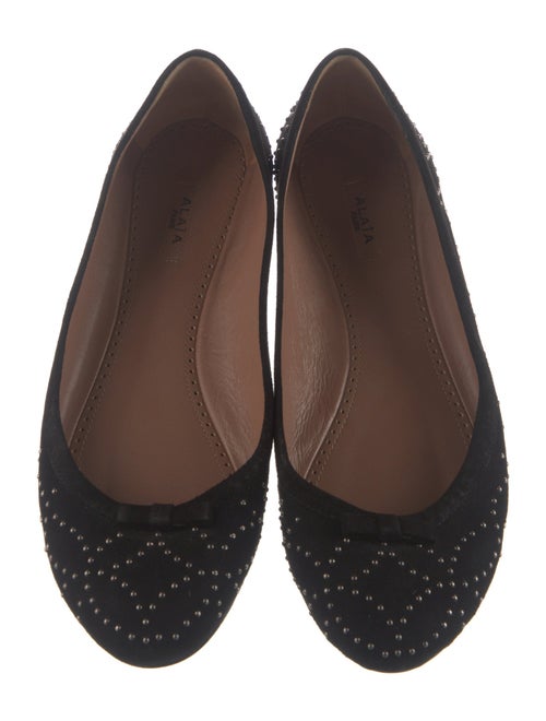 Alaïa Suede Studded Accents Ballet Flats
