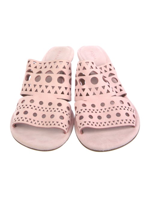 Alaïa Leather Lasercut Accents Slides