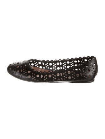 Alaïa Leather Lasercut Accents Ballet Flats