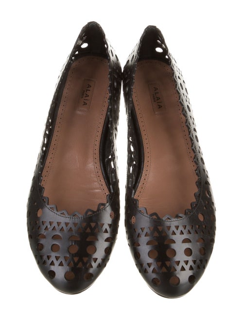 Alaïa Leather Lasercut Accents Ballet Flats