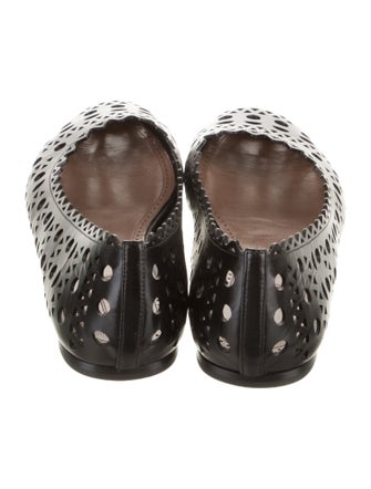 Alaïa Leather Lasercut Accents Ballet Flats