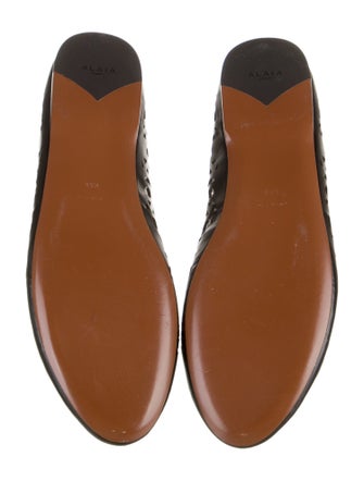 Alaïa Leather Lasercut Accents Ballet Flats