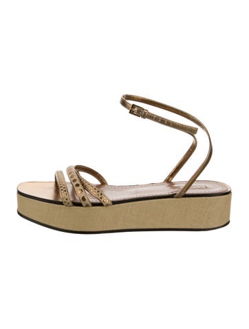 Alaïa Sandals Canvas Leather Trim Embellishment Espadrilles IT 41 | 11