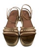 Alaïa Canvas Leather Trim Embellishment Espadrilles