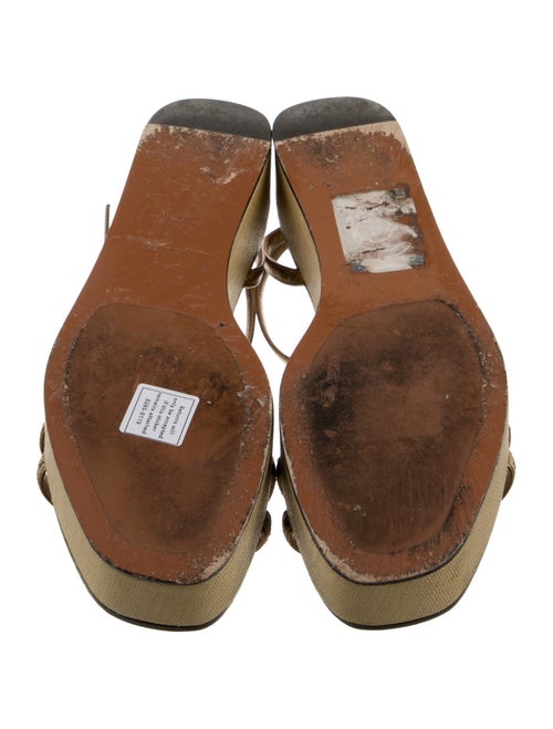 Alaïa Canvas Leather Trim Embellishment Espadrilles