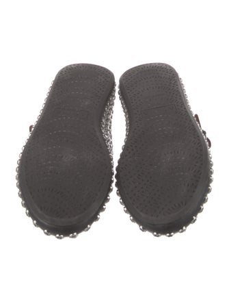 Alaïa Leather Printed Mary Jane Flats