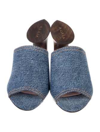 Alaïa Denim Slides