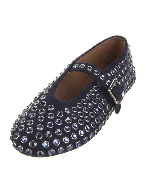 Alaïa Suede Polka Dot Print Mary Jane Flats