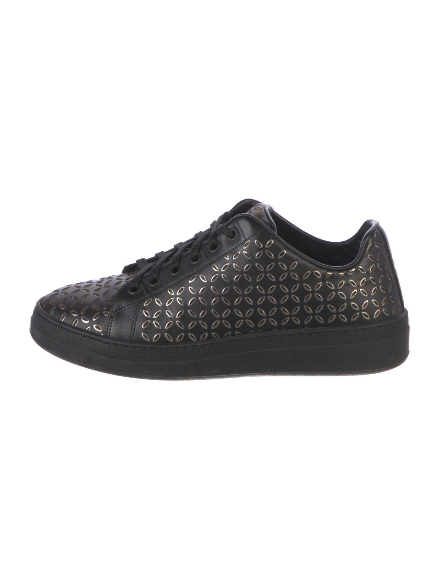 Alaïa Leather Lasercut Accents Sneakers