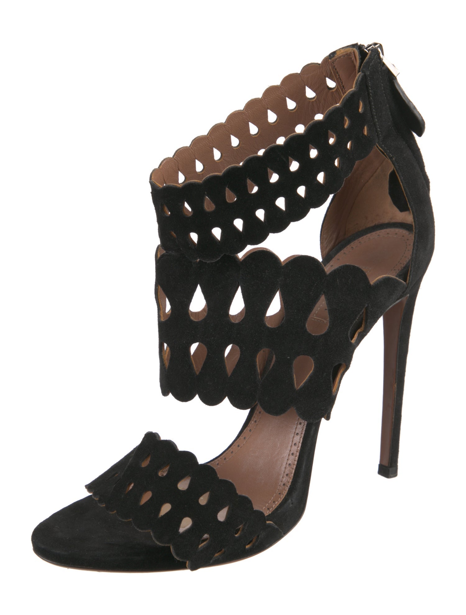 Alaïa Suede Cutout Accent Sandals