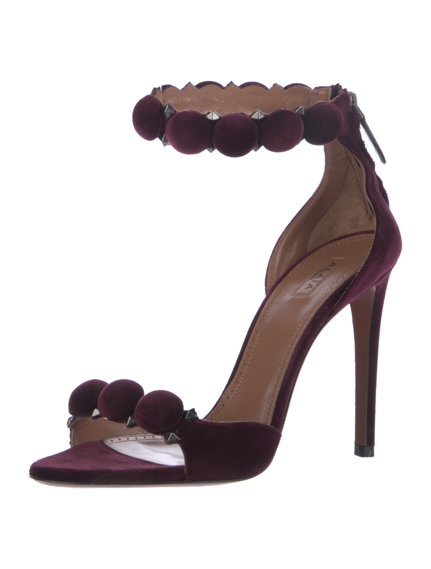 Alaïa Velvet Studded Accents Sandals