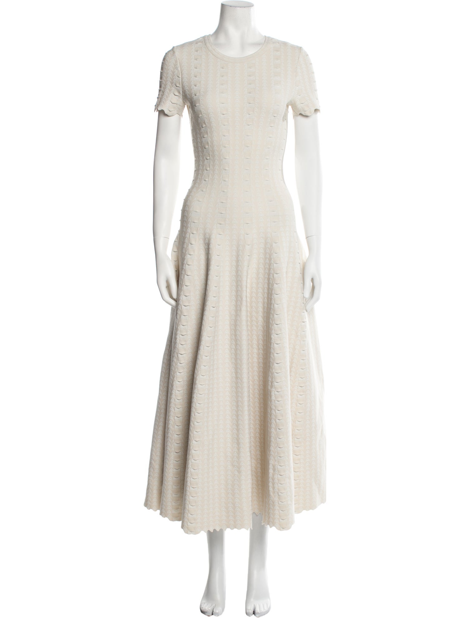 Alaïa Crew Neck Long Dress