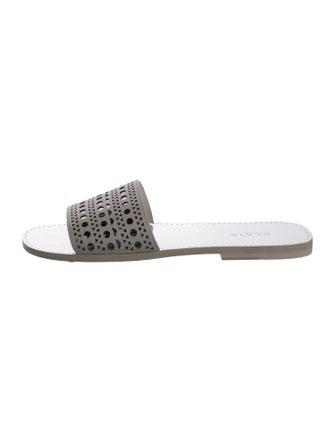 Alaïa Leather Lasercut Accents Slides