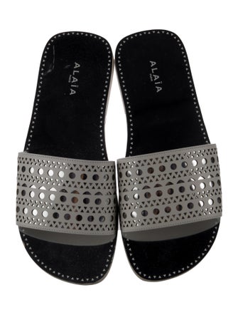 Alaïa Leather Lasercut Accents Slides