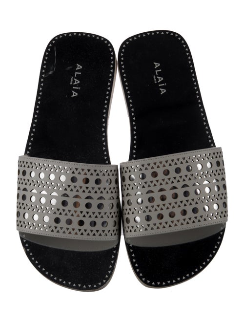 Alaïa Leather Lasercut Accents Slides