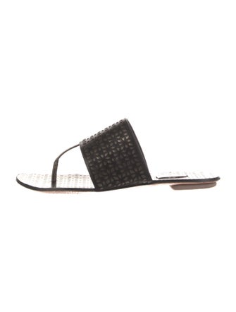 Alaïa Leather Lasercut Accents Slides