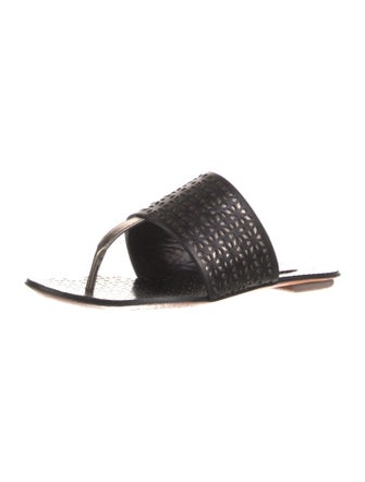 Alaïa Leather Lasercut Accents Slides