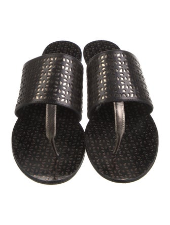 Alaïa Leather Lasercut Accents Slides