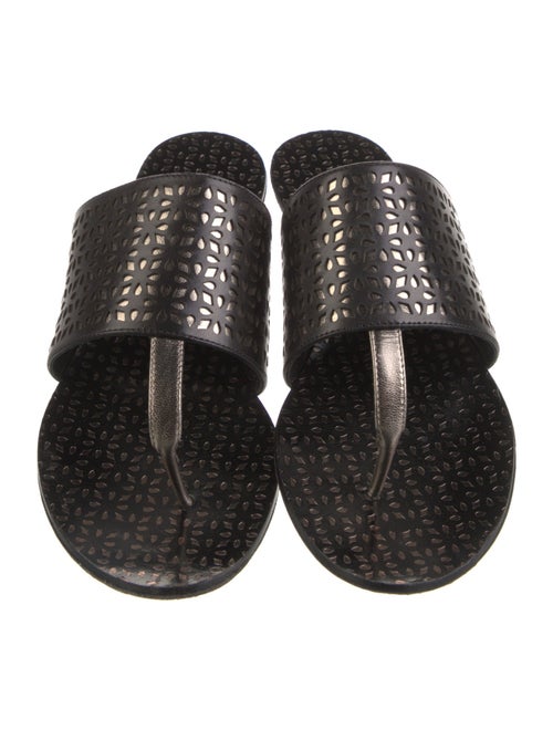 Alaïa Leather Lasercut Accents Slides