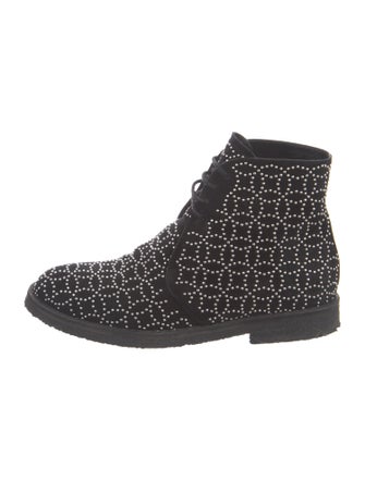 Alaïa Suede Studded Accents Combat Boots