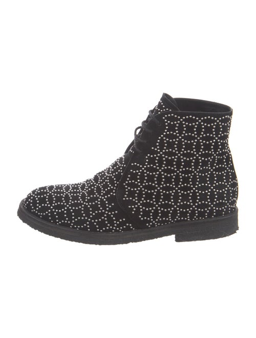 Alaïa Suede Studded Accents Combat Boots