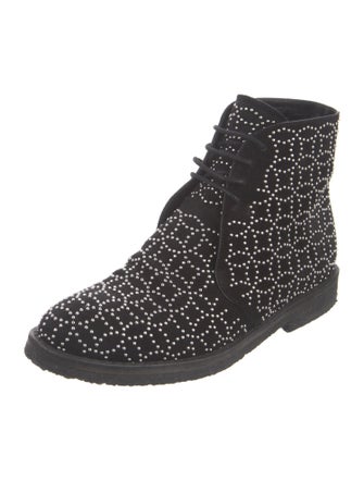 Alaïa Suede Studded Accents Combat Boots