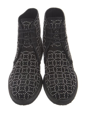 Alaïa Suede Studded Accents Combat Boots