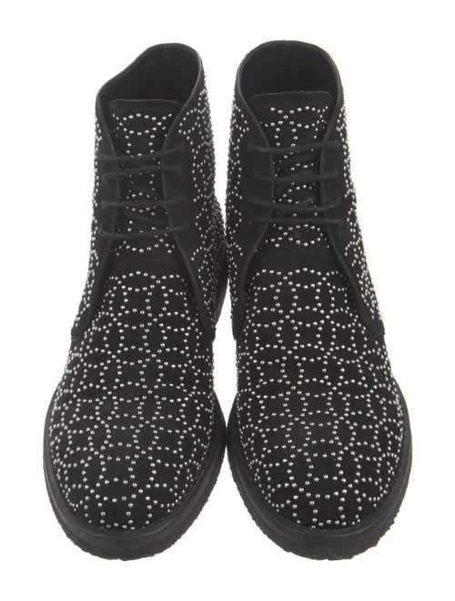 Alaïa Suede Studded Accents Combat Boots