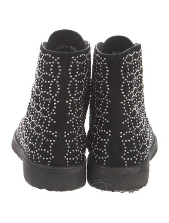 Alaïa Suede Studded Accents Combat Boots