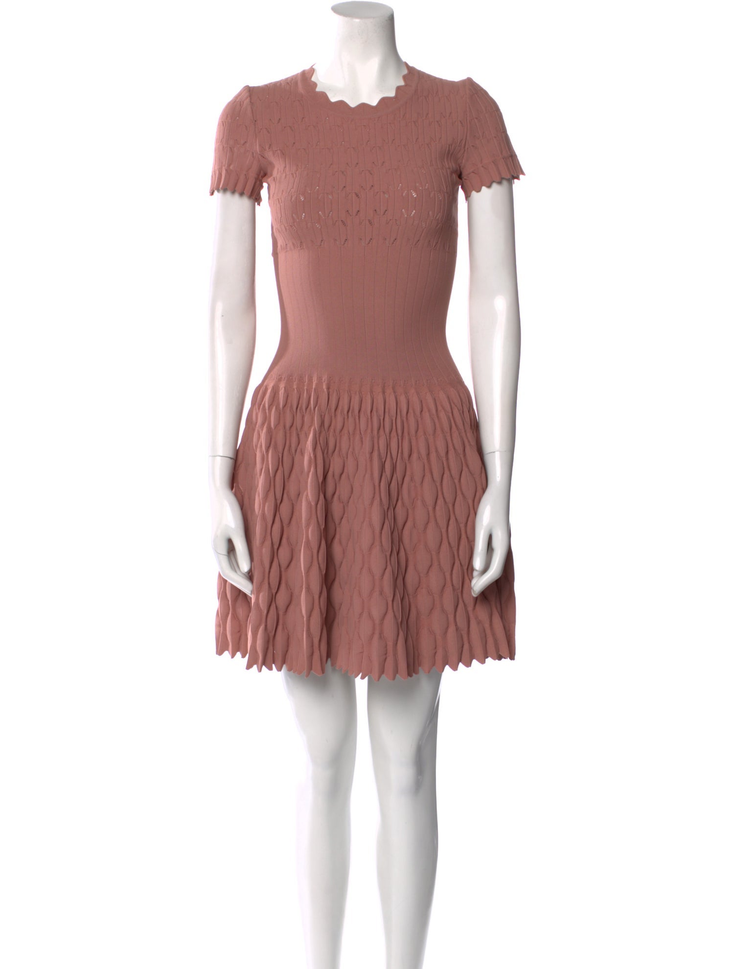 Alaïa Crew Neck Mini Dress