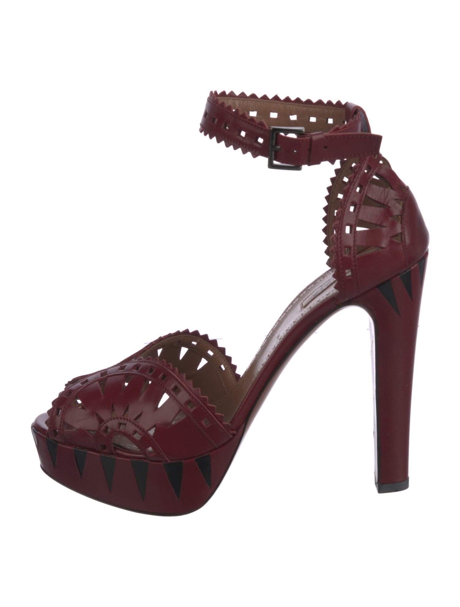 Alaïa Leather Lasercut Accents D'Orsay Pumps w/ Tags