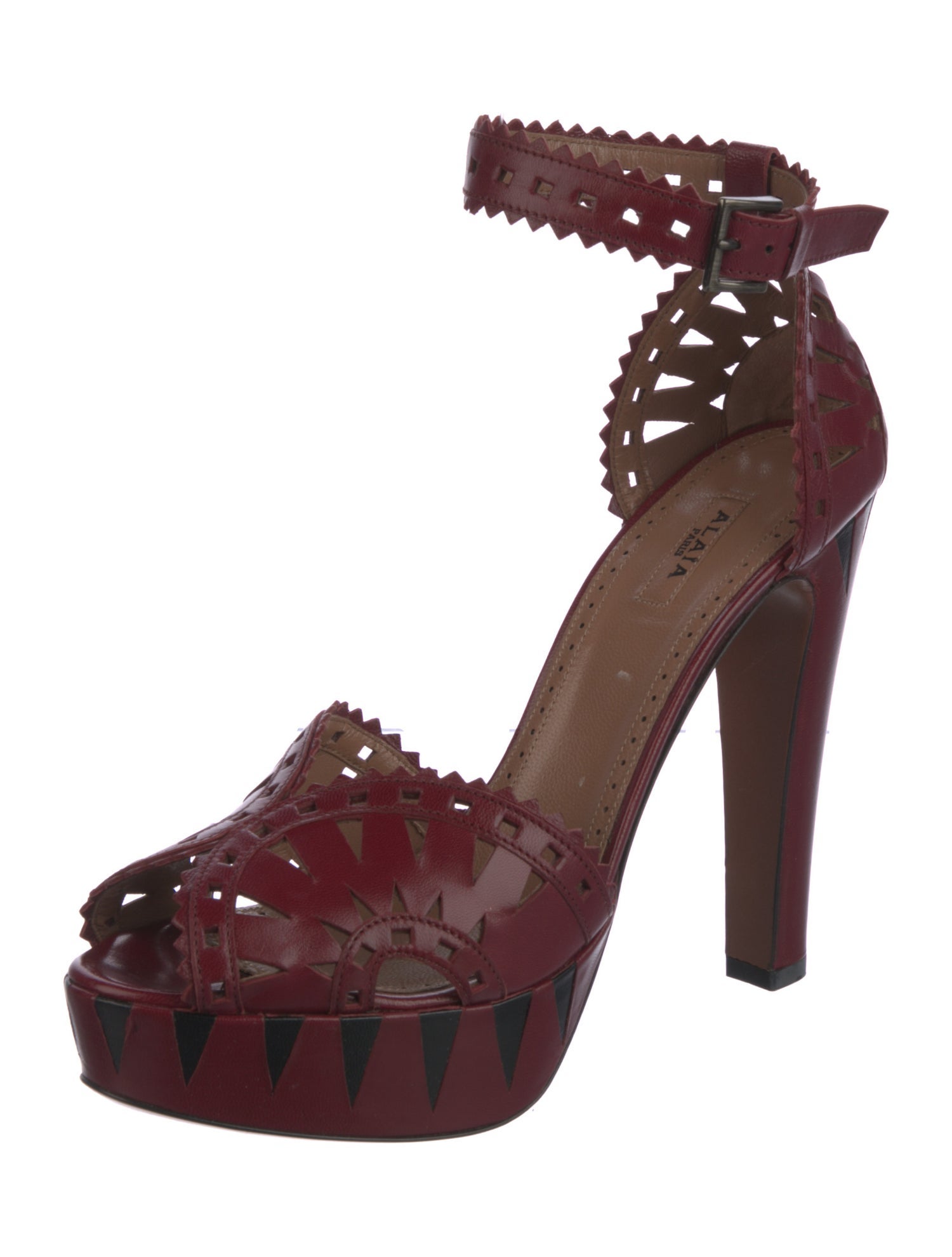 Alaïa Leather Lasercut Accents D'Orsay Pumps w/ Tags