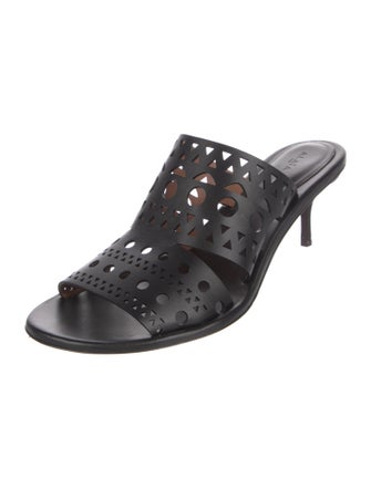 Alaïa Leather Lasercut Accents Slides