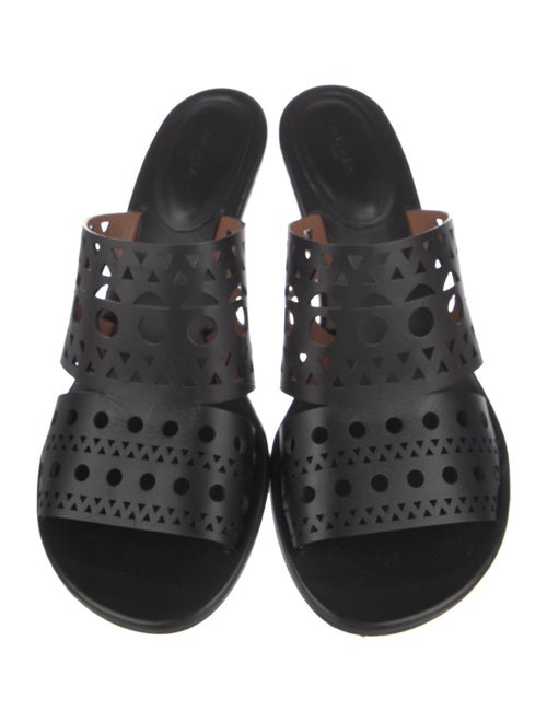 Alaïa Leather Lasercut Accents Slides
