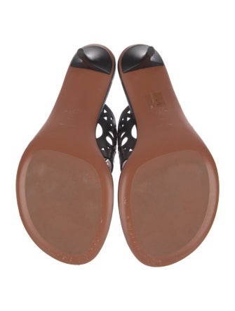 Alaïa Leather Lasercut Accents Slides