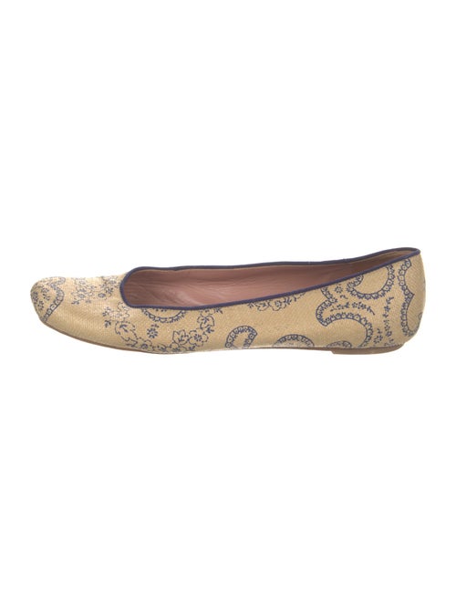 Alaïa Raffia Printed Ballet Flats